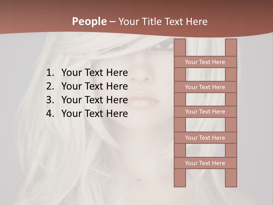 A Woman With Long Blonde Hair Is Posing For A Picture PowerPoint Template