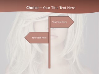 A Woman With Long Blonde Hair Is Posing For A Picture PowerPoint Template