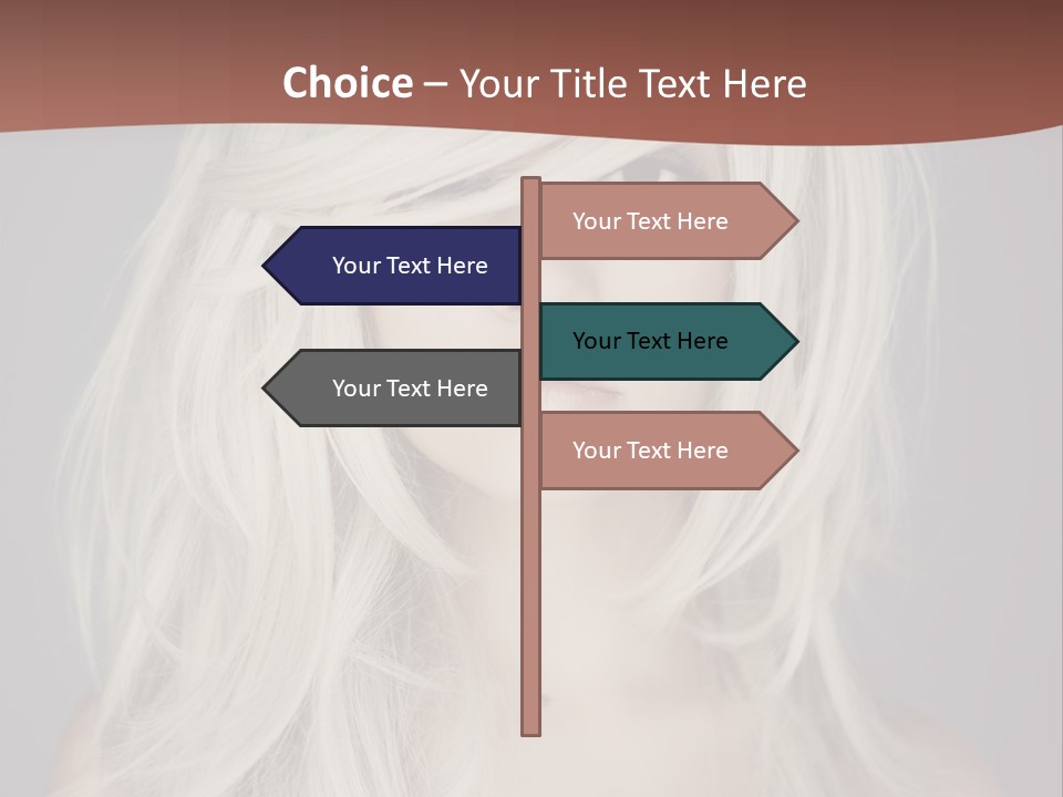 A Woman With Long Blonde Hair Is Posing For A Picture PowerPoint Template