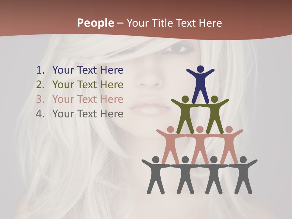 A Woman With Long Blonde Hair Is Posing For A Picture PowerPoint Template