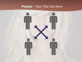 A Woman With Long Blonde Hair Is Posing For A Picture PowerPoint Template