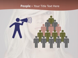 A Woman With Long Blonde Hair Is Posing For A Picture PowerPoint Template
