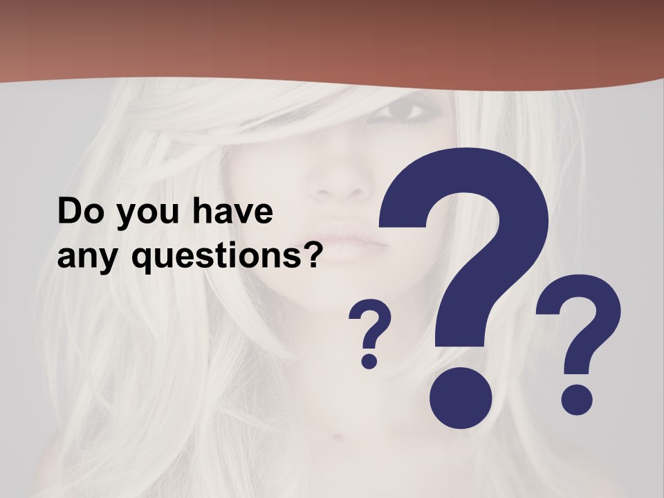 A Woman With Long Blonde Hair Is Posing For A Picture PowerPoint Template