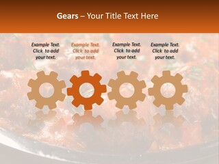 A Pan Filled With Meatballs Covered In Cheese PowerPoint Template