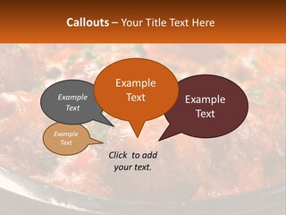 A Pan Filled With Meatballs Covered In Cheese PowerPoint Template