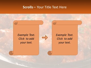 A Pan Filled With Meatballs Covered In Cheese PowerPoint Template