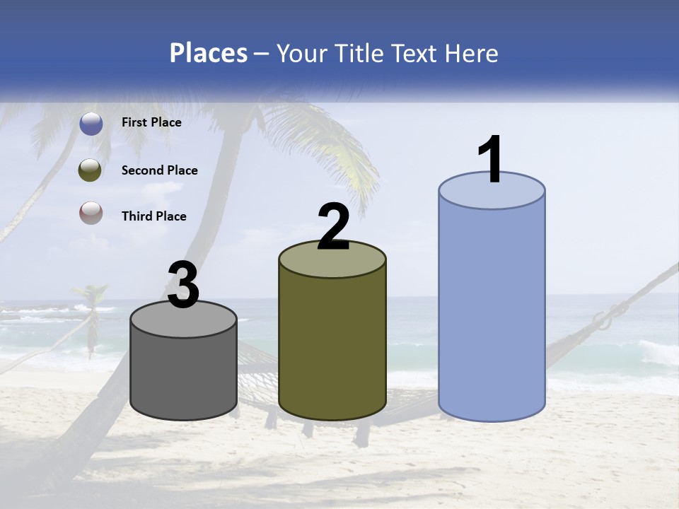 A Hammock On The Beach With Palm Trees PowerPoint Template
