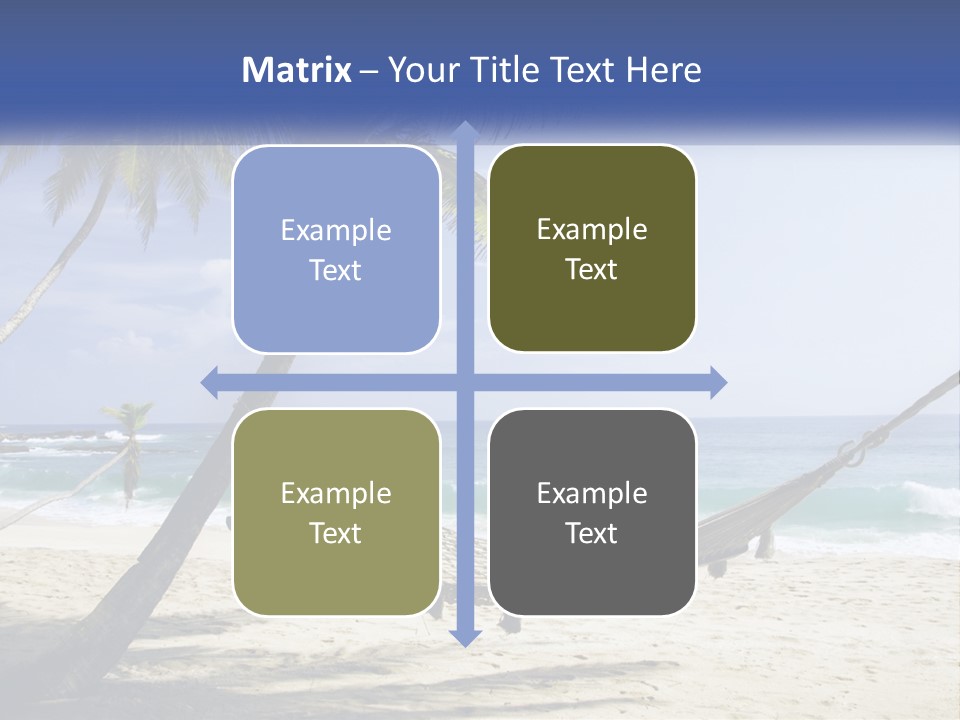 A Hammock On The Beach With Palm Trees PowerPoint Template