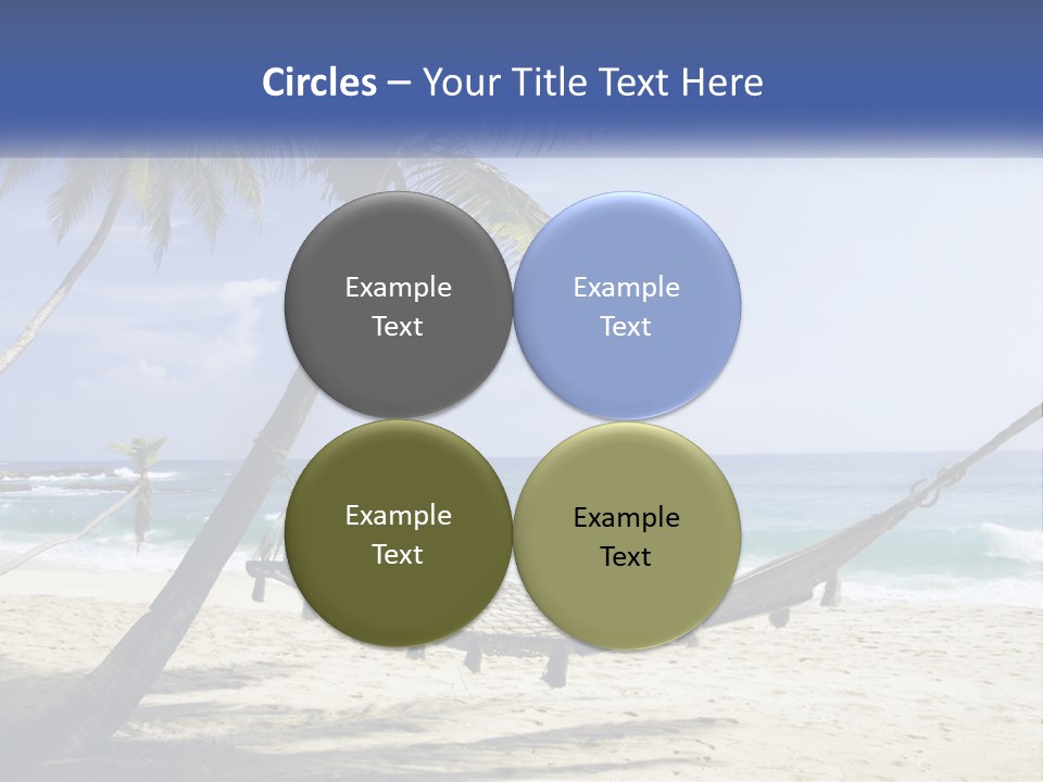 A Hammock On The Beach With Palm Trees PowerPoint Template