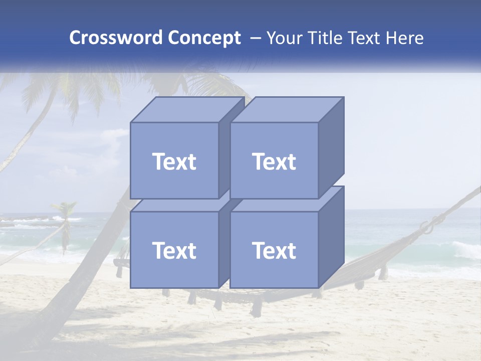 A Hammock On The Beach With Palm Trees PowerPoint Template