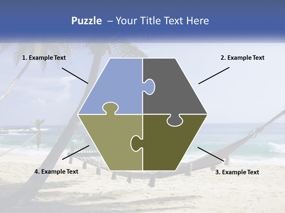 A Hammock On The Beach With Palm Trees PowerPoint Template