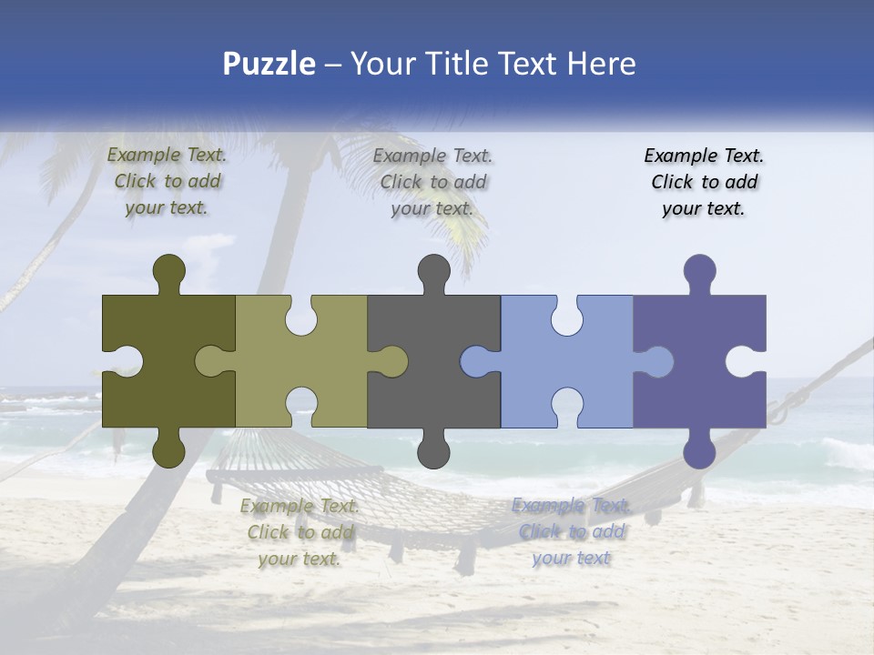 A Hammock On The Beach With Palm Trees PowerPoint Template