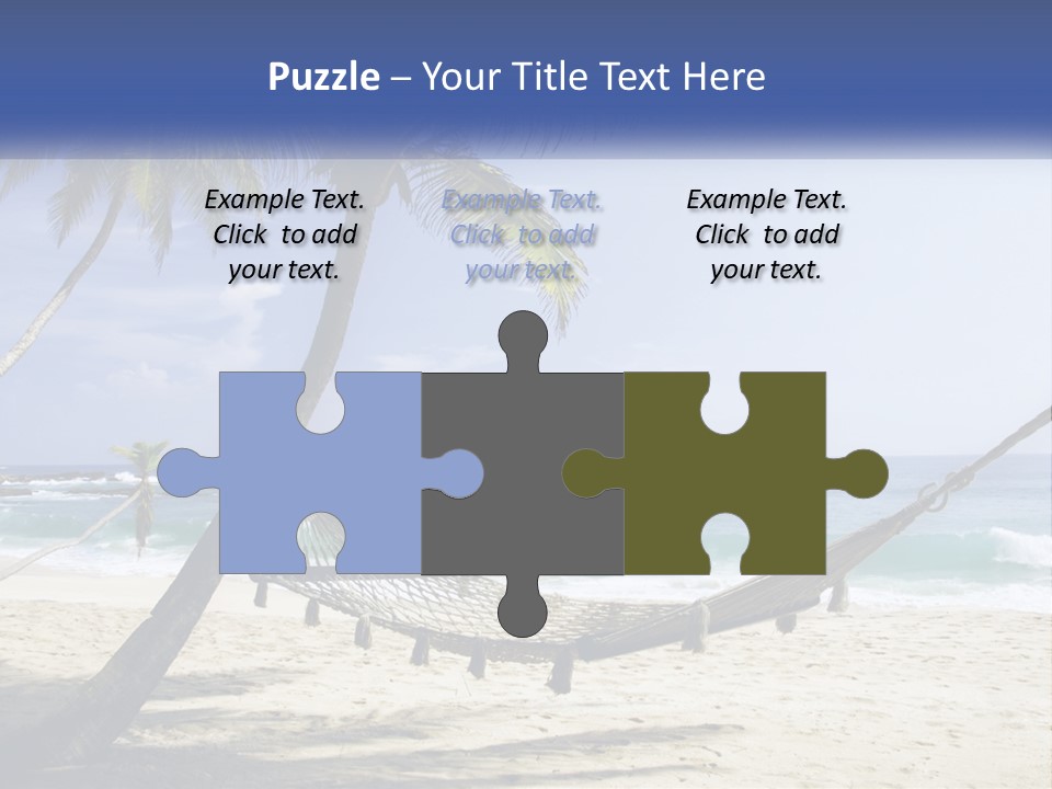 A Hammock On The Beach With Palm Trees PowerPoint Template