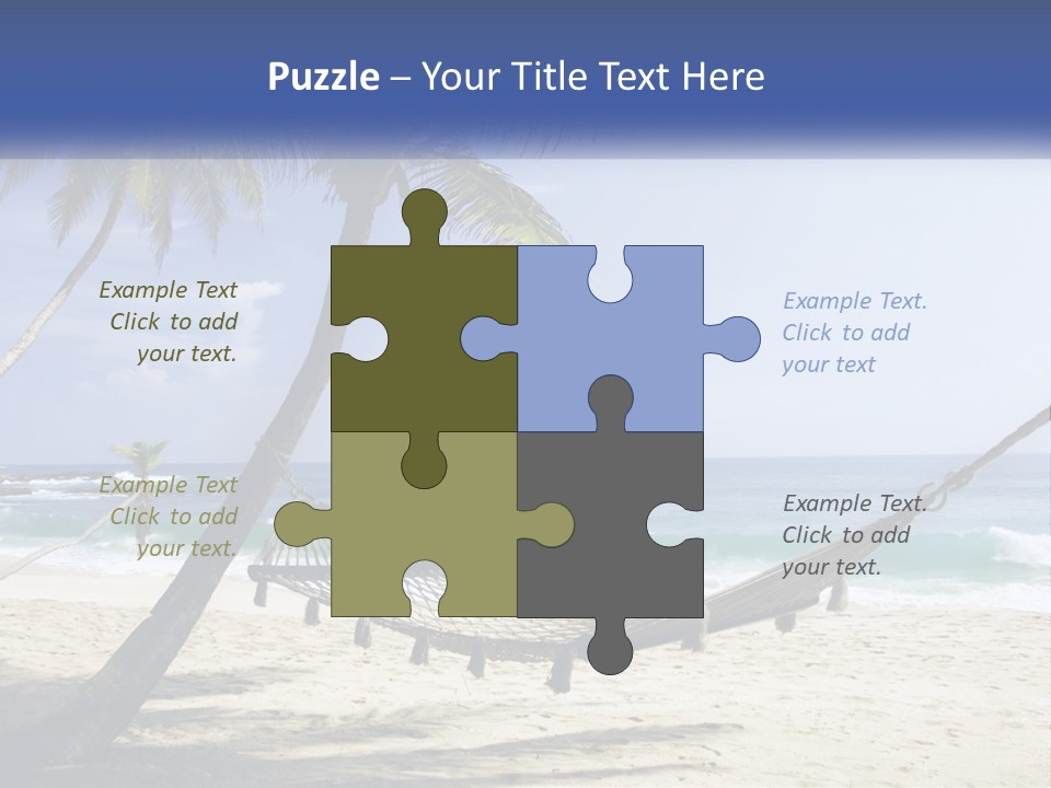 A Hammock On The Beach With Palm Trees PowerPoint Template