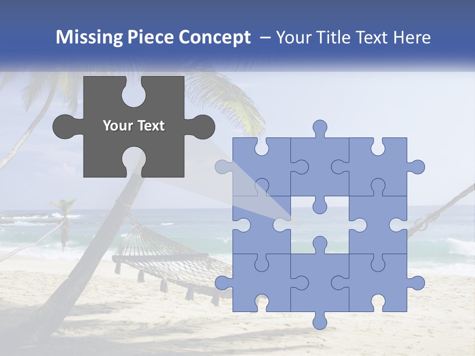 A Hammock On The Beach With Palm Trees PowerPoint Template