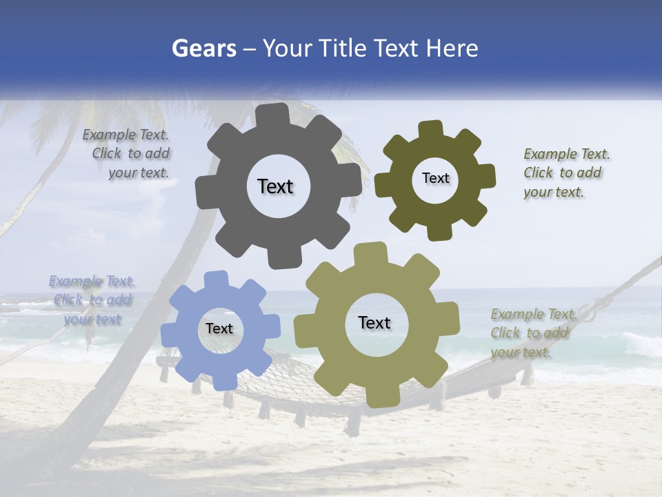 A Hammock On The Beach With Palm Trees PowerPoint Template