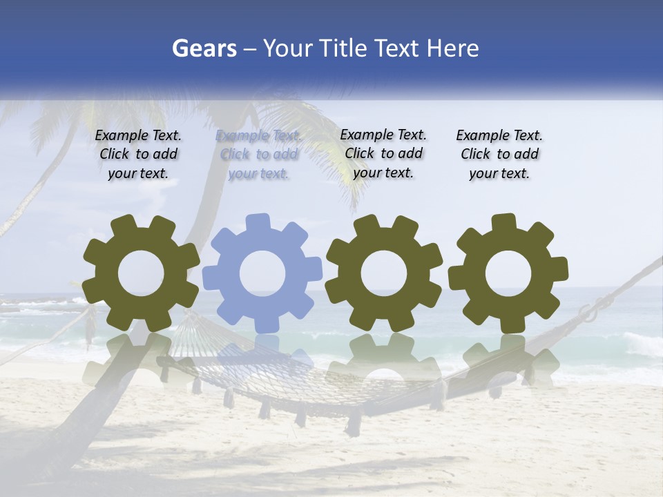 A Hammock On The Beach With Palm Trees PowerPoint Template