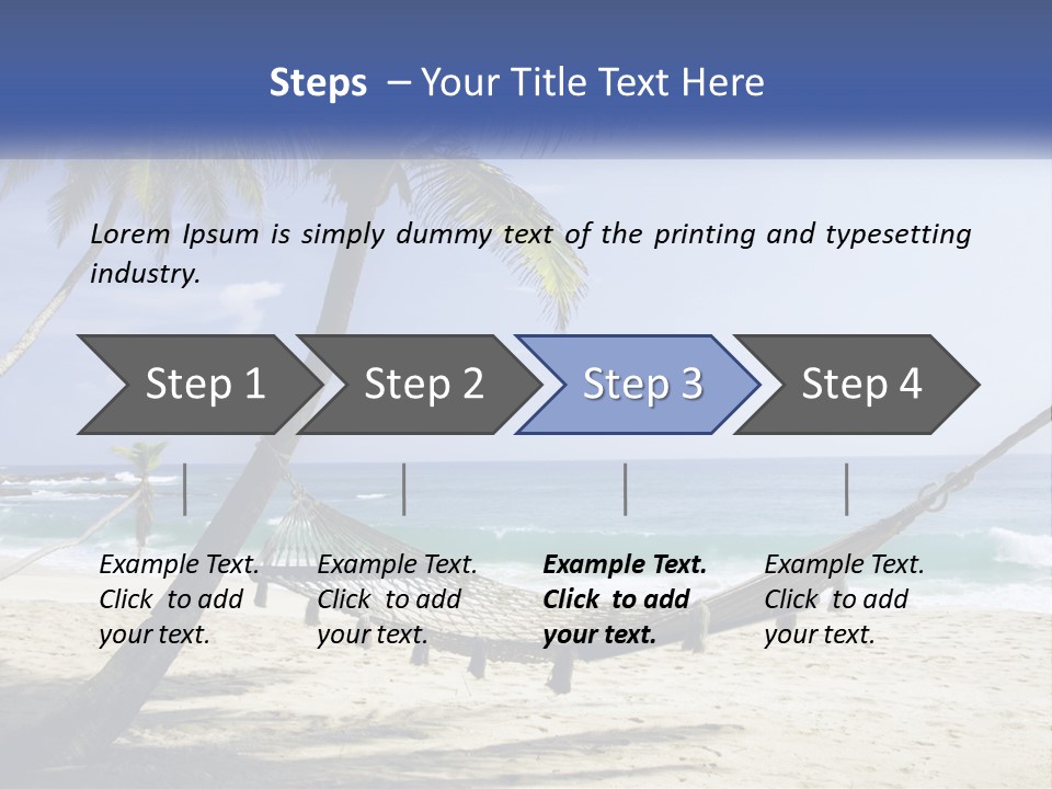 A Hammock On The Beach With Palm Trees PowerPoint Template