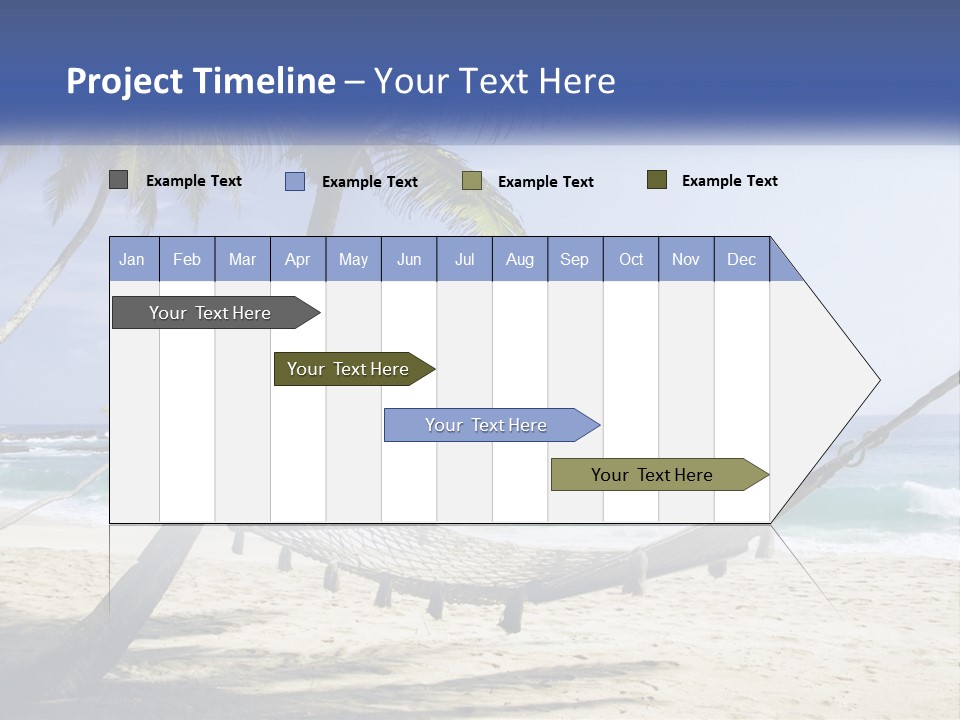 A Hammock On The Beach With Palm Trees PowerPoint Template