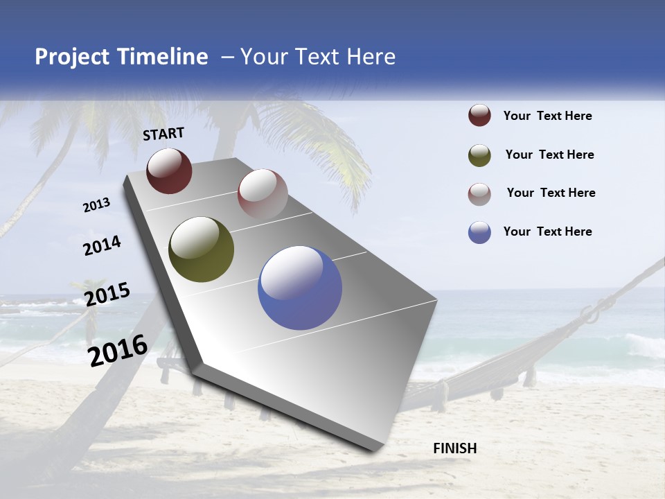 A Hammock On The Beach With Palm Trees PowerPoint Template