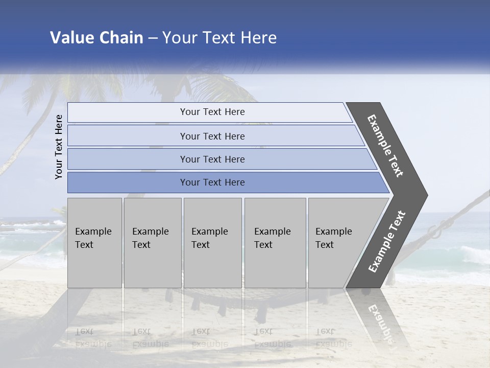 A Hammock On The Beach With Palm Trees PowerPoint Template