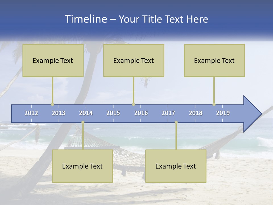 A Hammock On The Beach With Palm Trees PowerPoint Template