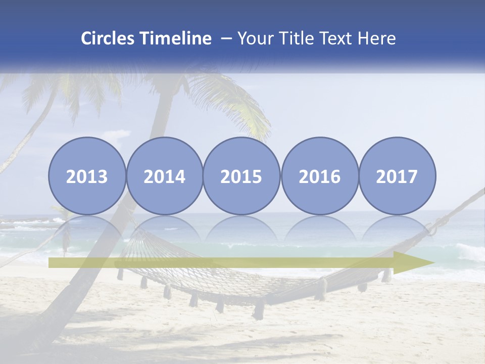 A Hammock On The Beach With Palm Trees PowerPoint Template