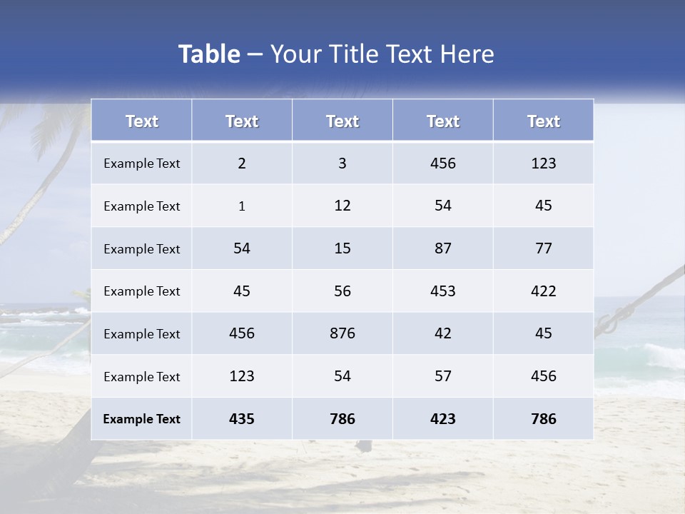 A Hammock On The Beach With Palm Trees PowerPoint Template