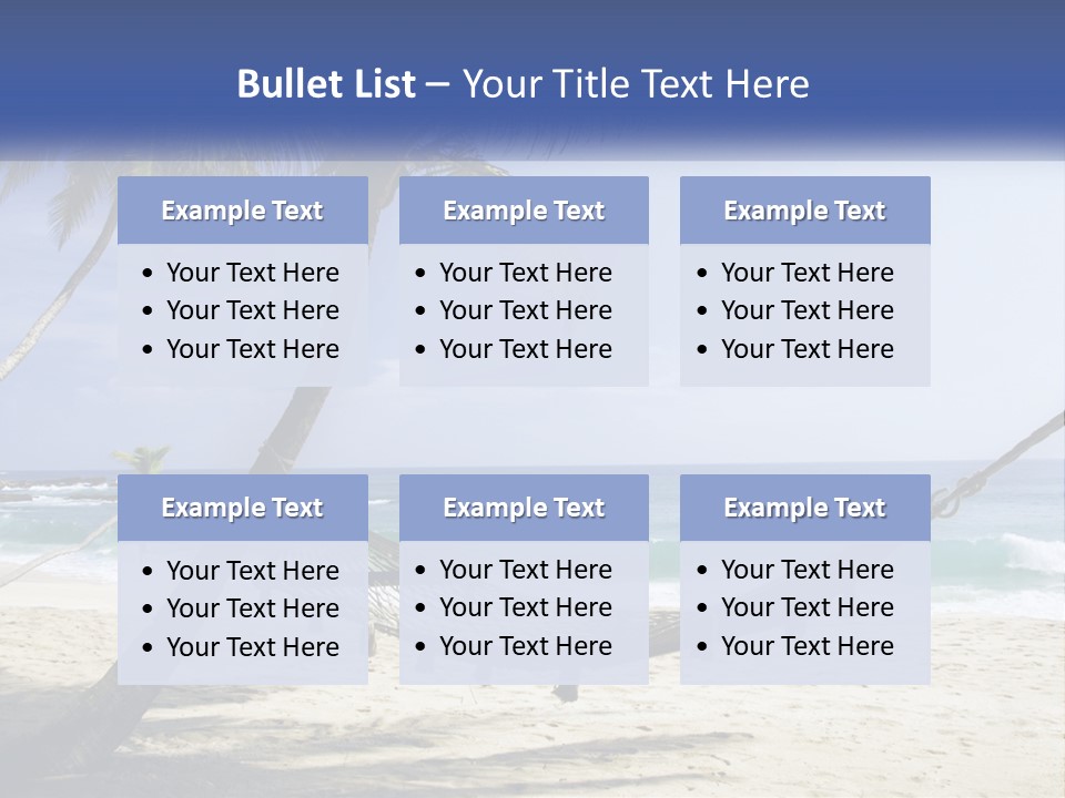 A Hammock On The Beach With Palm Trees PowerPoint Template