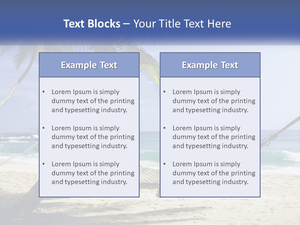 A Hammock On The Beach With Palm Trees PowerPoint Template