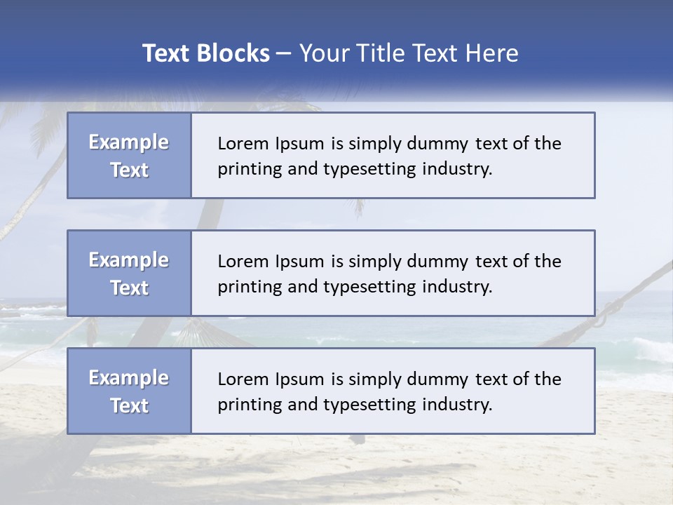 A Hammock On The Beach With Palm Trees PowerPoint Template