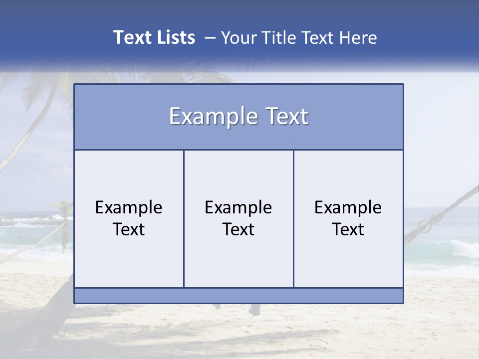 A Hammock On The Beach With Palm Trees PowerPoint Template