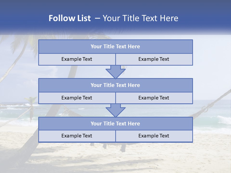 A Hammock On The Beach With Palm Trees PowerPoint Template