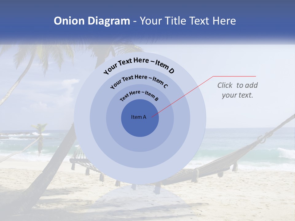 A Hammock On The Beach With Palm Trees PowerPoint Template