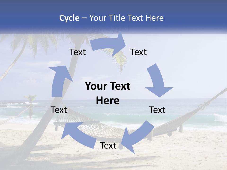 A Hammock On The Beach With Palm Trees PowerPoint Template