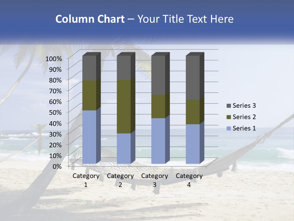 A Hammock On The Beach With Palm Trees PowerPoint Template