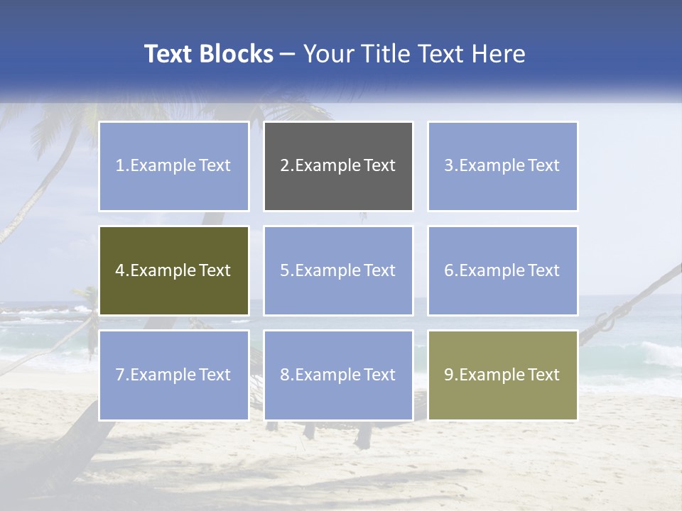 A Hammock On The Beach With Palm Trees PowerPoint Template