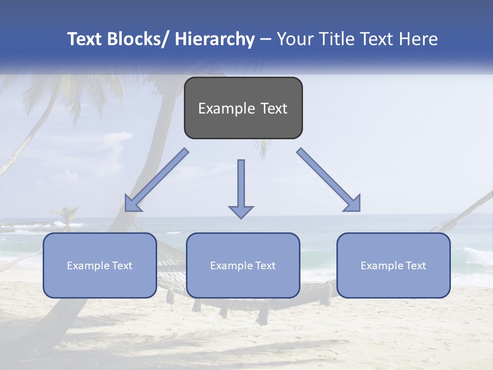 A Hammock On The Beach With Palm Trees PowerPoint Template