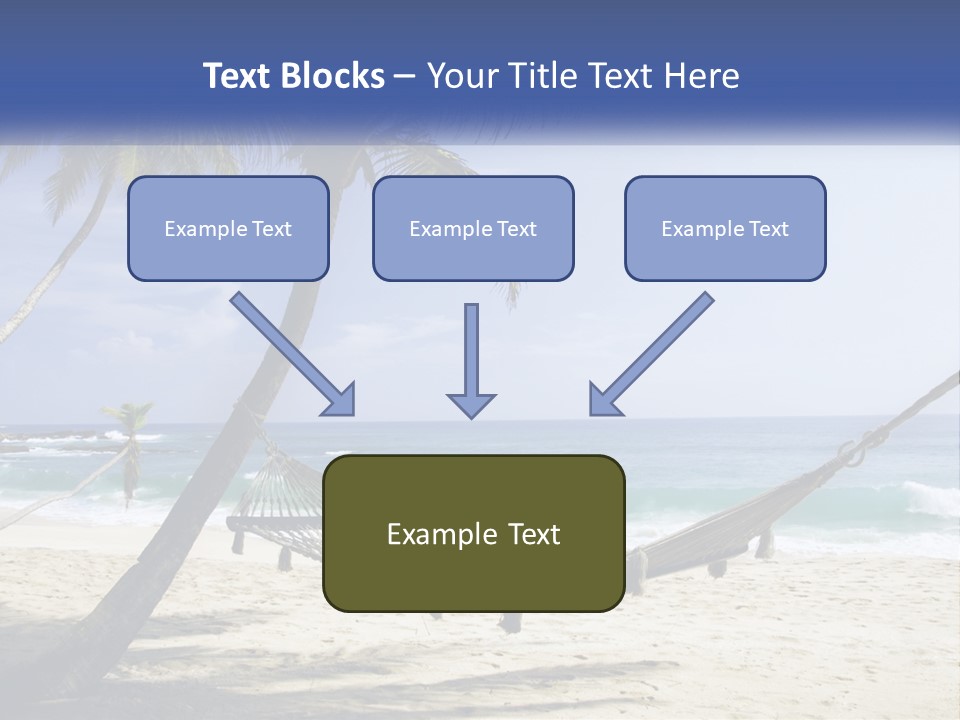 A Hammock On The Beach With Palm Trees PowerPoint Template