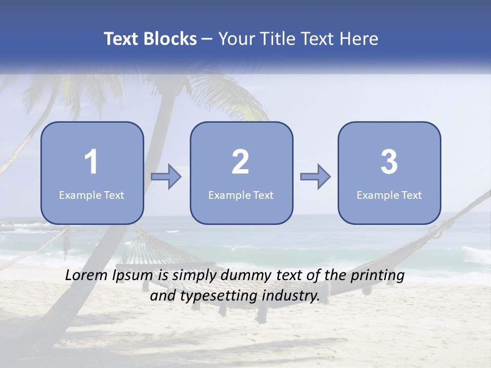 A Hammock On The Beach With Palm Trees PowerPoint Template