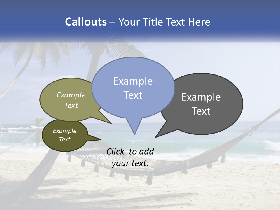 A Hammock On The Beach With Palm Trees PowerPoint Template