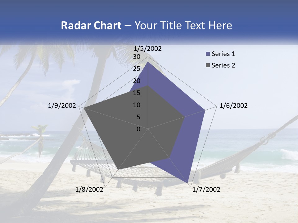 A Hammock On The Beach With Palm Trees PowerPoint Template