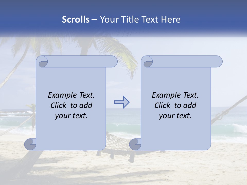 A Hammock On The Beach With Palm Trees PowerPoint Template