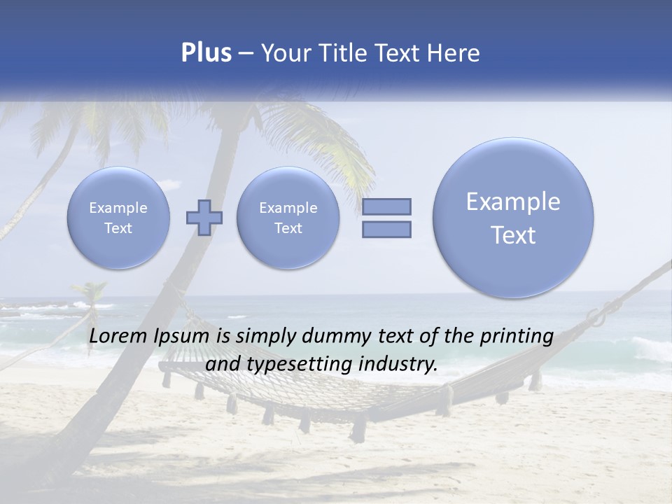 A Hammock On The Beach With Palm Trees PowerPoint Template