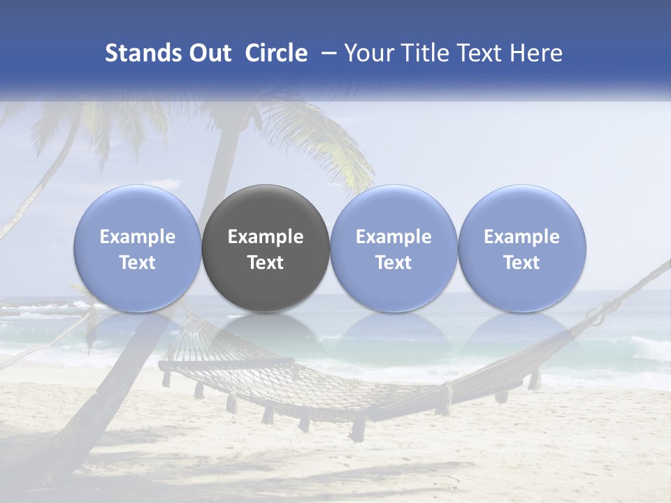 A Hammock On The Beach With Palm Trees PowerPoint Template