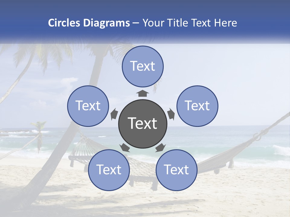 A Hammock On The Beach With Palm Trees PowerPoint Template