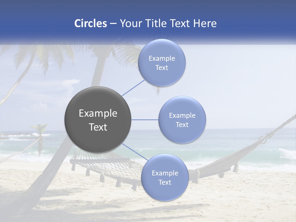 A Hammock On The Beach With Palm Trees PowerPoint Template