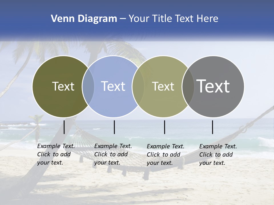 A Hammock On The Beach With Palm Trees PowerPoint Template