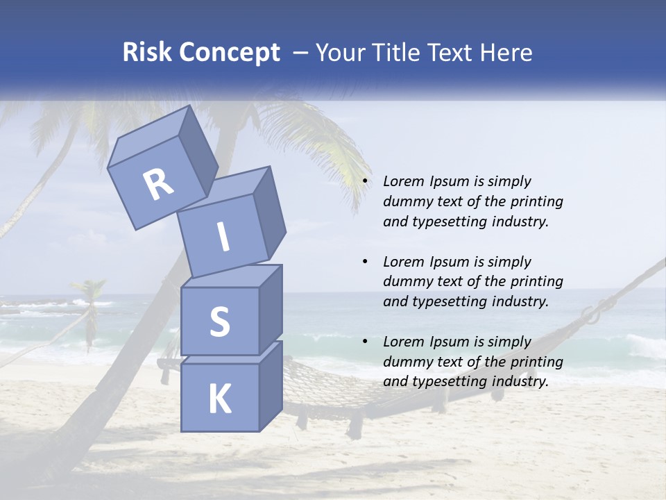 A Hammock On The Beach With Palm Trees PowerPoint Template