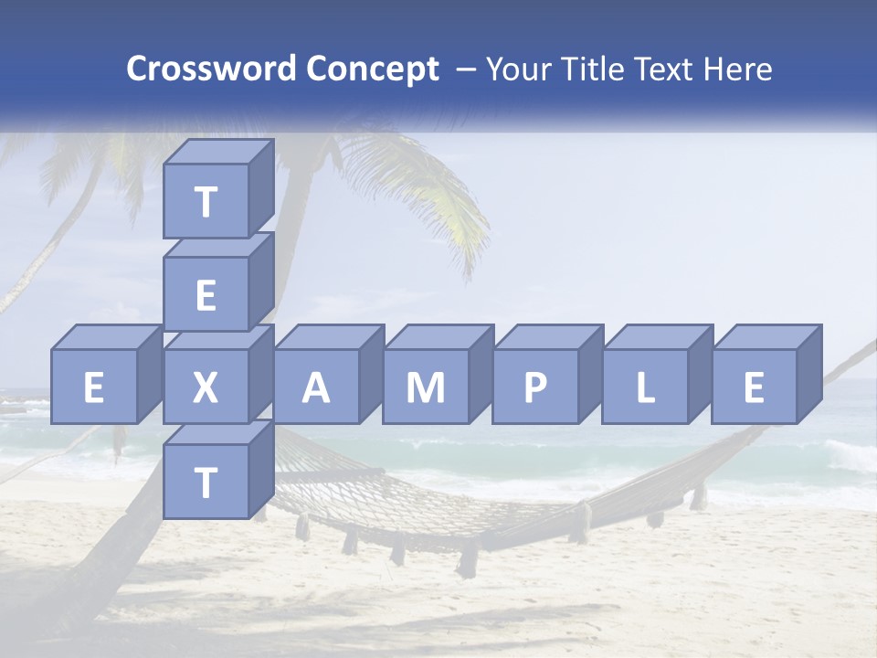 A Hammock On The Beach With Palm Trees PowerPoint Template